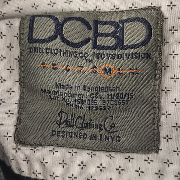 DCBD Boys 100% Cotton Black, White, Skull And Crossbones Dress Shirt Size M - Picture 9 of 10